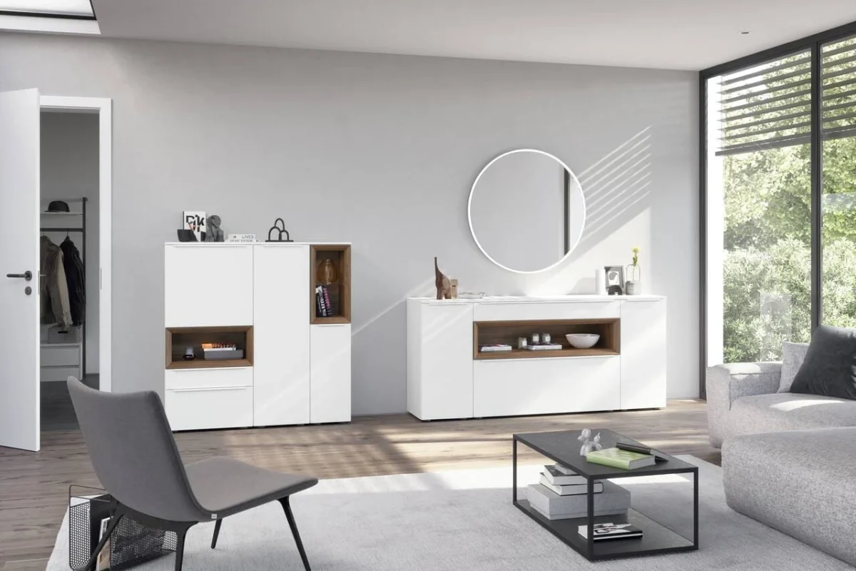 salon blanc design aménagement exemple